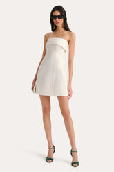 Lauren Linen Fold over Mini Dress | Elie Tahari FRESH PEARL