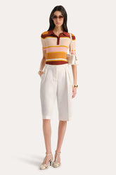 Sylvie Striped Polo Shirt | Elie Tahari MULTI STRIPE