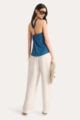 Lila Halterneck Top | Elie Tahari TEAL ECLIPSE