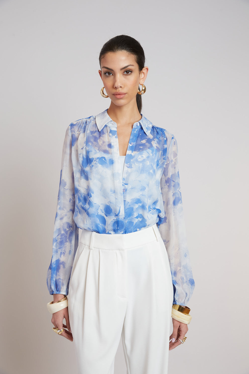 Oceana Silk Shirt | Elie Tahari MULTI