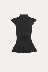Siena Milano Sculpt Peplum Top | Elie Tahari BLACK