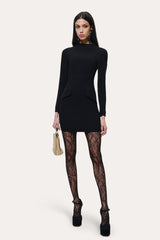 Harper Japanese Crepe Mock Neck Mini Dress | Elie Tahari BLACK
