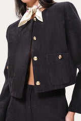 Cropped Corduroy Jacket | Elie Tahari BLACK
