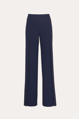 Crepe Overlay Slit Pant | Elie Tahari GALAXY NAVY