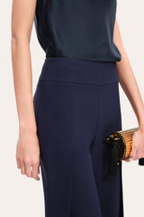 Crepe Overlay Slit Pant | Elie Tahari GALAXY NAVY