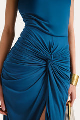 Gwen Ruched Midi Dress | Elie Tahari TEAL ECLIPSE