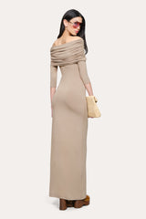 Serena Off-Shoulder Dress | Elie Tahari DRIFTWOOD