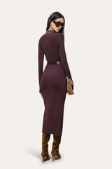 Roxanne Ribbed Duster Dress | Elie Tahari PORT WINE