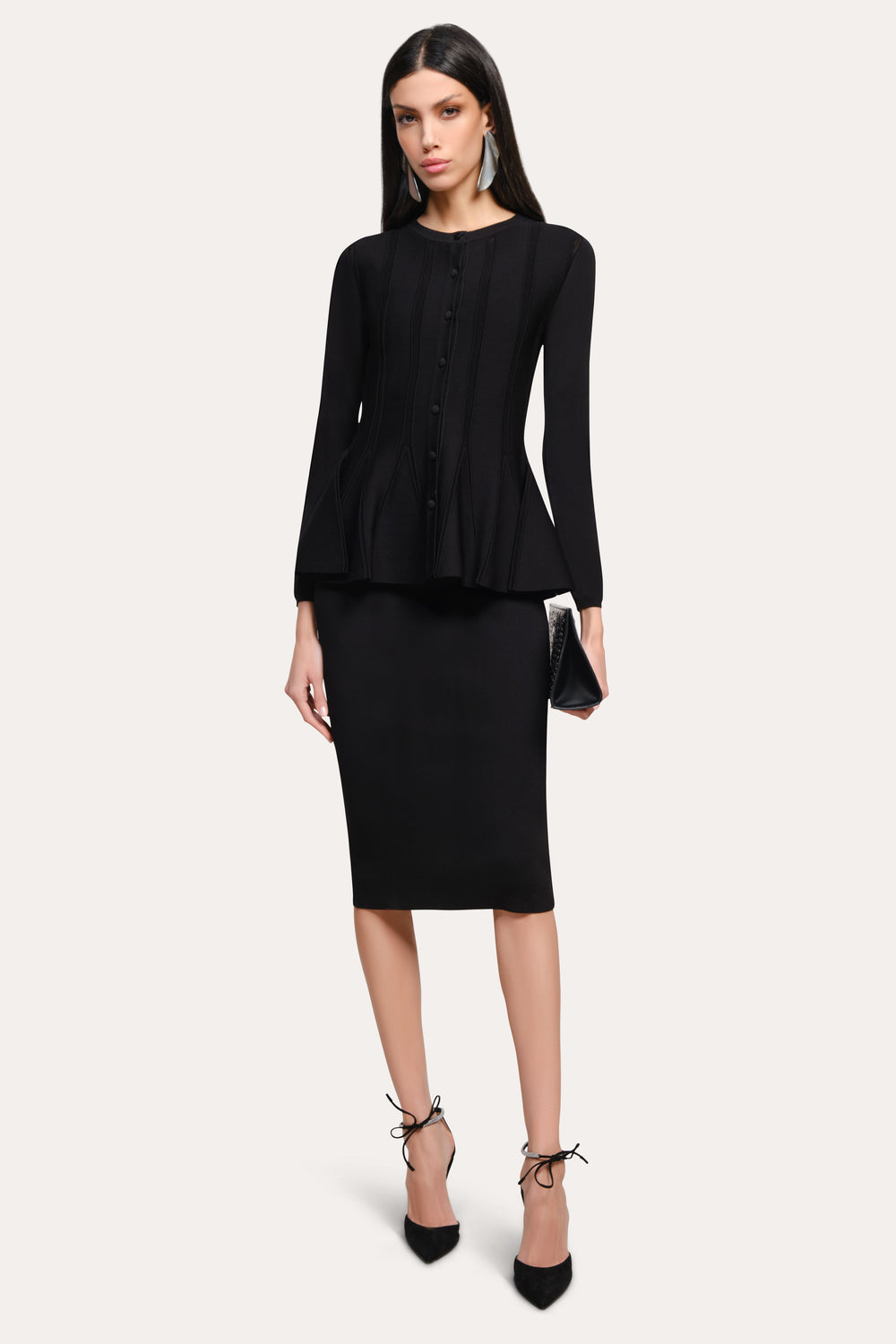 Valerie Milano Pointelle Jacket | Elie Tahari BLACK