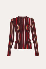 Lucia Silk Wool Top | Elie Tahari AUBERGINE STRIPE