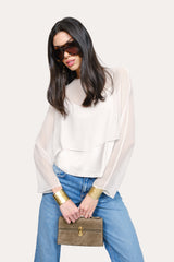Sienna Silk Overlay Blouse | Elie Tahari CAMELLIA VEIL