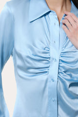 Anya Silk Charmeuse Ruched Shirt | Elie Tahari CELESTINE