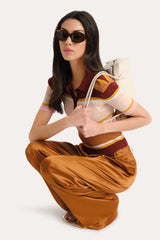 Kaia Satin Wide Leg Pant | Elie Tahari LATTE BRONZE