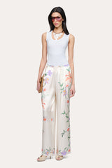 Frances Floral Silk Pant | Elie Tahari PETALE D'ORO