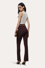 Roxanne Ribbed Flare Pant | Elie Tahari PORT WINE