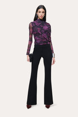 Shannon Japanese Crepe Fit-and-Flare Pant | Elie Tahari BLACK