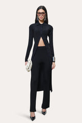 Roxanne Ribbed Flare Pant | Elie Tahari BLACK