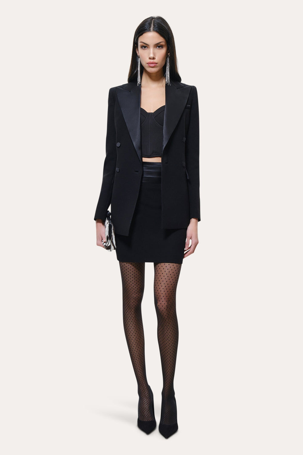 Roxy Japanese Crepe Tuxedo Skirt | Elie Tahari BLACK