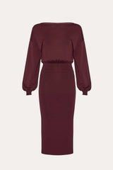 Yara Milano Knit Midi Dress | Elie Tahari PORT WINE