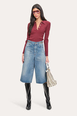 Classic Knitted Polo | Elie Tahari MULBERRY