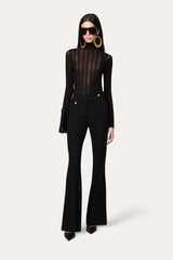 Silk Pointelle Turtleneck Sweater | Elie Tahari BLACK