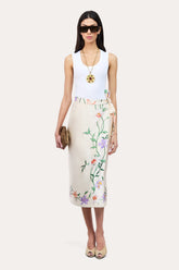 Frances Floral Silk Midi Skirt | Elie Tahari PETALE D'ORO