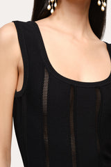 Sylvie Milano Pointelle Midi Dress | Elie Tahari BLACK