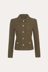 Ella Tweed Jacket | Elie Tahari OLIVE
