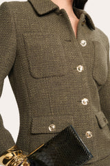 Ella Tweed Jacket | Elie Tahari OLIVE