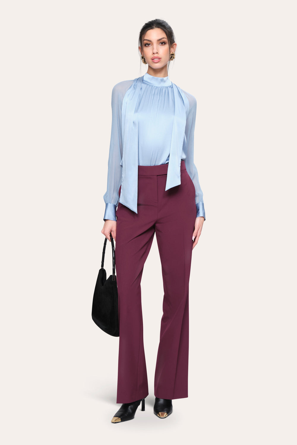 Mia Wide Pant | Elie Tahari PLUM
