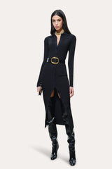 Roxanne Ribbed Duster Dress | Elie Tahari BLACK