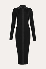 Roxanne Ribbed Duster Dress | Elie Tahari BLACK