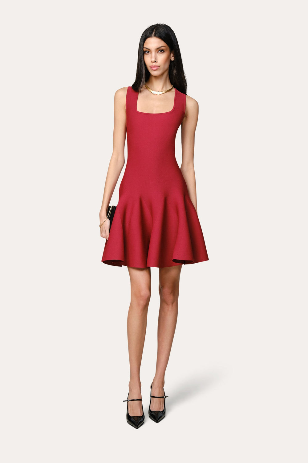 Milano Sculpt Sleeveless Flare Dress | Elie Tahari LACQUER RED