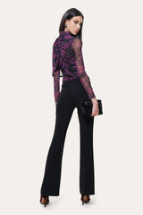 Georgia Ruched Mesh Top | Elie Tahari WILD ROSE