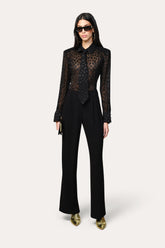 Burnout Tie Button Down | Elie Tahari BLACK