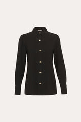 Japanese Crepe Button Down | Elie Tahari BLACK