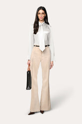 Silk Tie Button Down | Elie Tahari FRESH PEARL