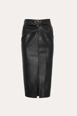 Vegan Leather Twist Skirt | Elie Tahari BLACK