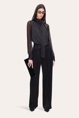 Satin Belted Pant | Elie Tahari BLACK