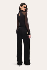 Satin Belted Pant | Elie Tahari BLACK