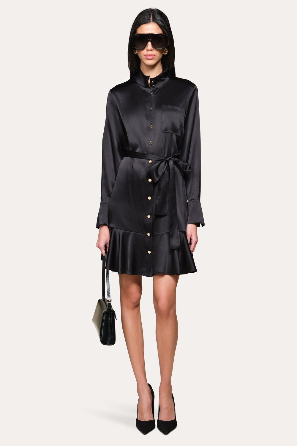 Silk Satin Dress | Elie Tahari BLACK
