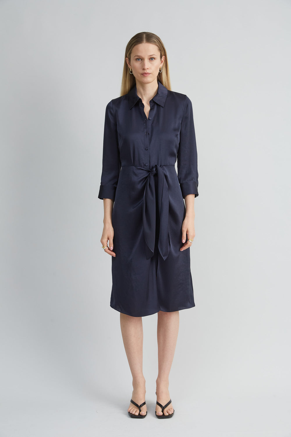 Satin Tie Shirt Dress | Elie Tahari STARGAZER