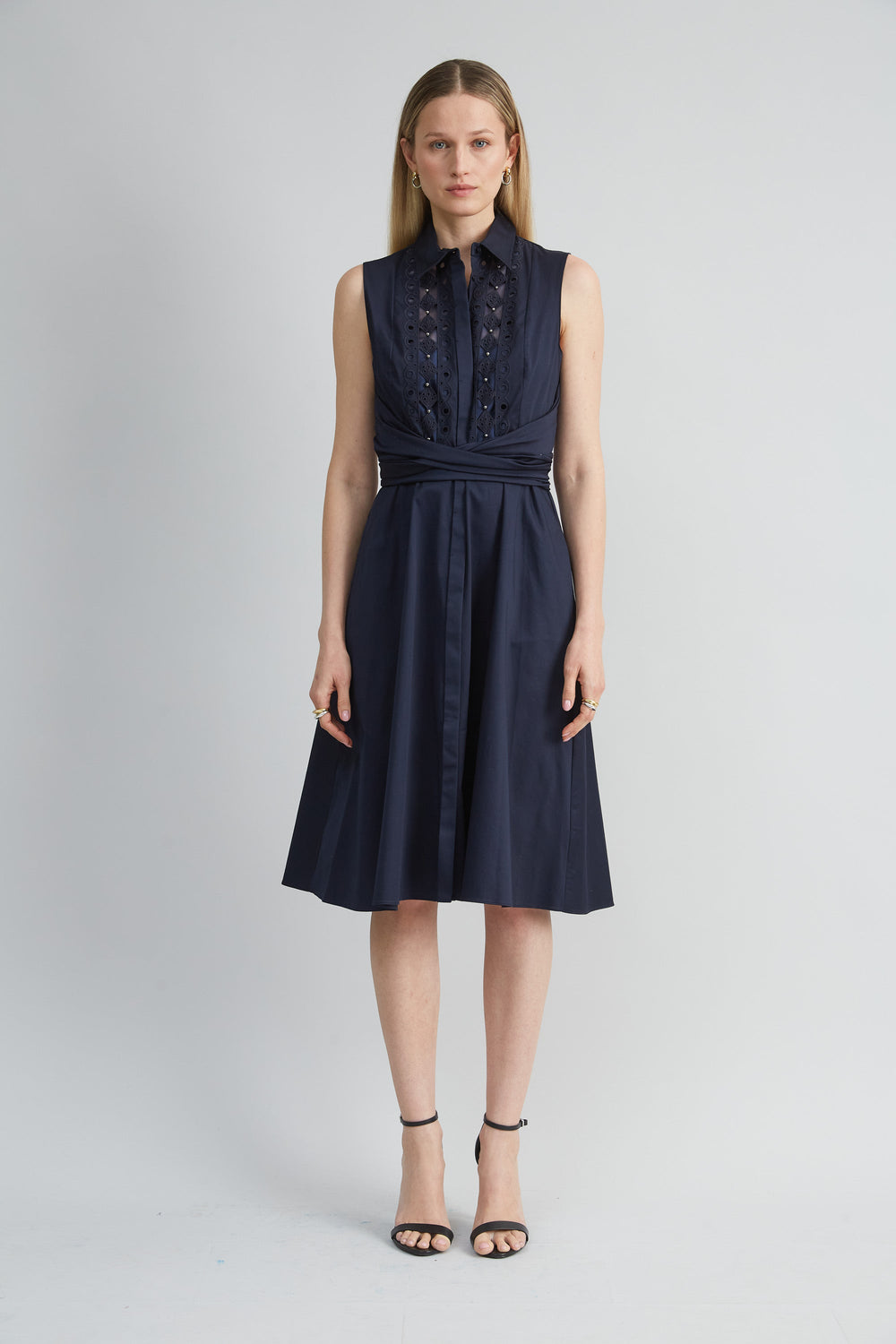 Sleeveless Cotton Tie Dress | Elie Tahari STARGAZER