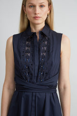 Sleeveless Cotton Tie Dress | Elie Tahari STARGAZER