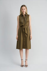 Sleeveless Cotton Tie Dress | Elie Tahari SAVOY