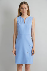 Contour Crepe Button Dress | Elie Tahari HORIZON BLUE