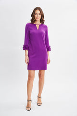 Flower Applique Sleeve Dress | Elie Tahari BERRY