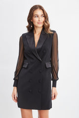Chiffon Sleeve Blazer Dress | Elie Tahari BLACK