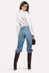 Silk Jacquard Blouse | Elie Tahari CREAM