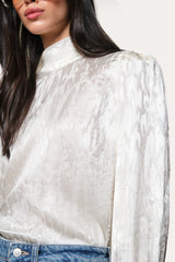Silk Jacquard Blouse | Elie Tahari CREAM